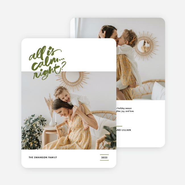 Is It Calm Holiday Cards and Invitations - Green