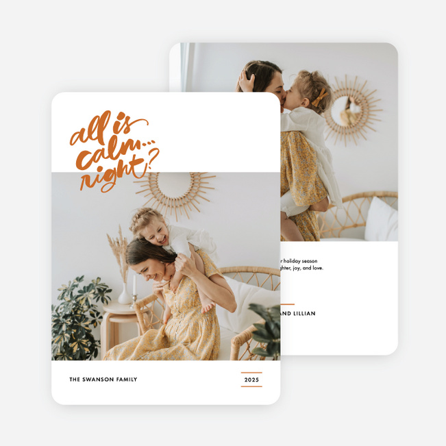 Is It Calm Holiday Cards and Invitations - Orange