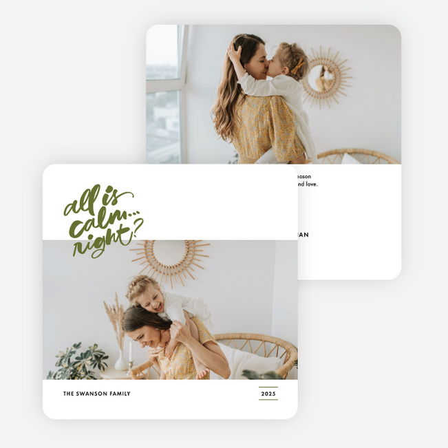 Is It Calm Holiday Cards and Invitations - Green