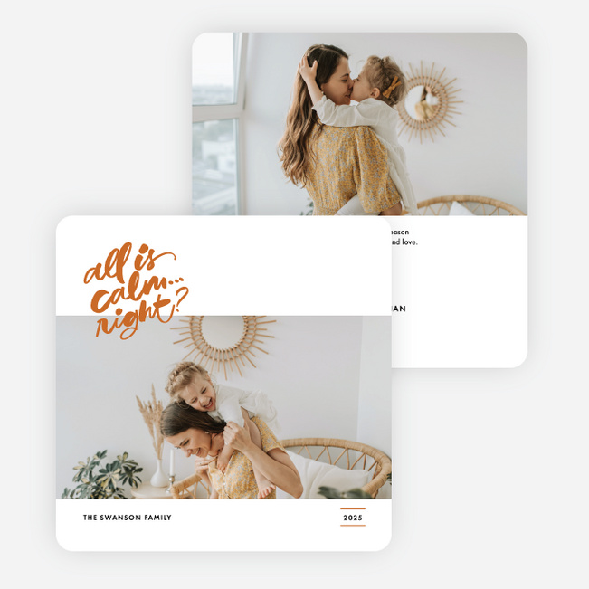 Is It Calm Holiday Cards and Invitations - Orange