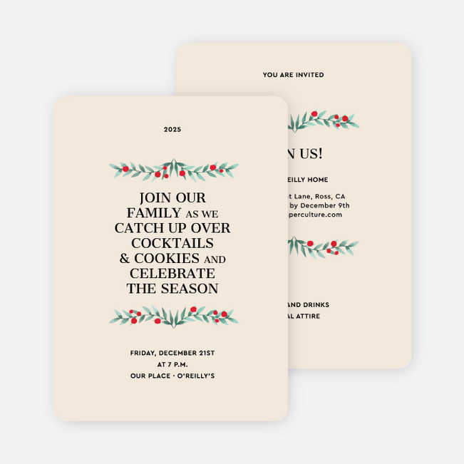 Feeling Holly Jolly Holiday Cards and Invitations - Beige