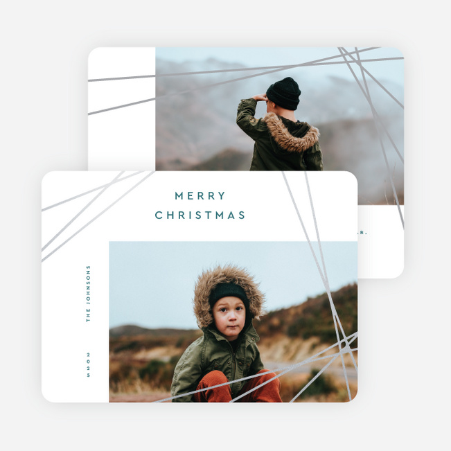 Geometric Foil Christmas Cards - Gray