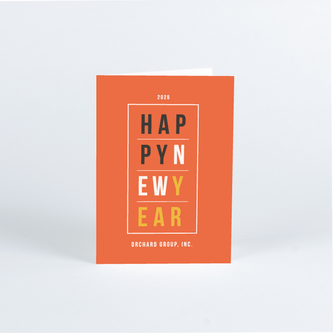 Geometric Modern Triangles New Year Cards - Orange