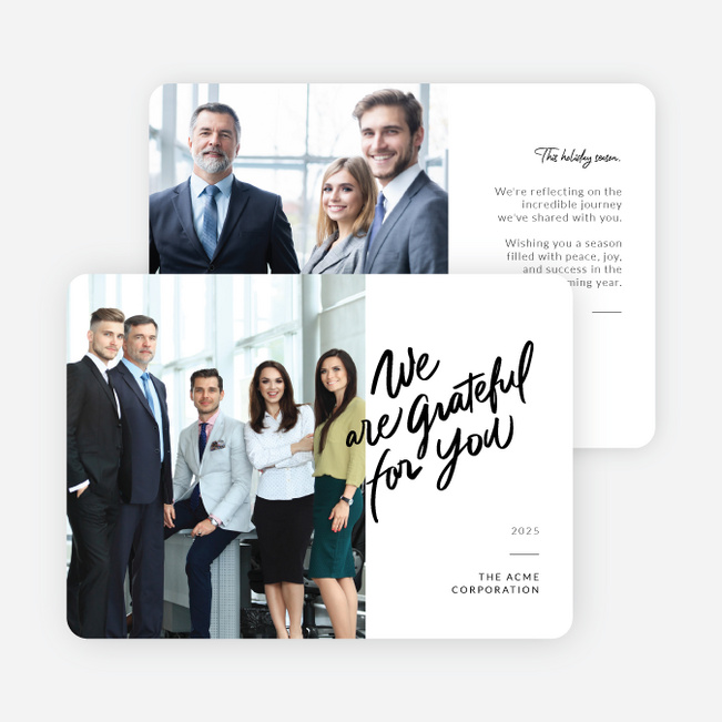 Grateful Spirit Corporate Holiday Cards & Corporate Christmas Cards - White