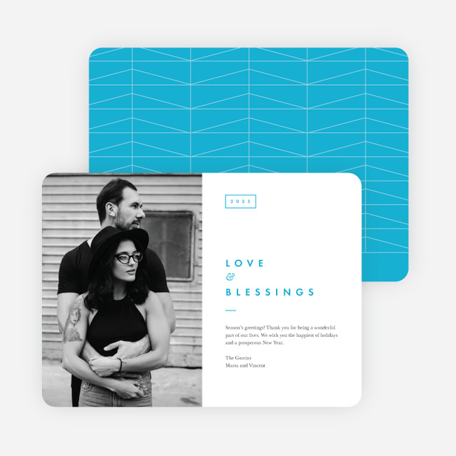 Love Graph Holiday Cards - Blue