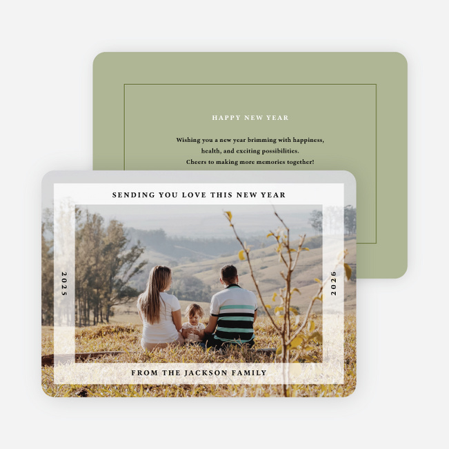 Mod Frame New Year Cards and Invitations - Green