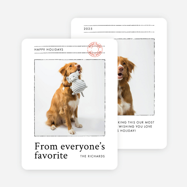 Most Pawsome of All Holiday Cards and Invitations - White