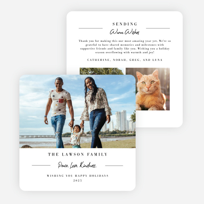 Timeless Joy Holiday Cards and Invitations - White