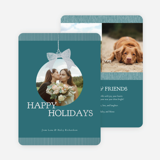 Foil Hung with Care Holiday Cards and Invitations - Gray