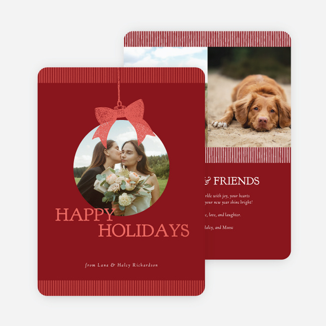Foil Hung with Care Holiday Cards and Invitations - Red