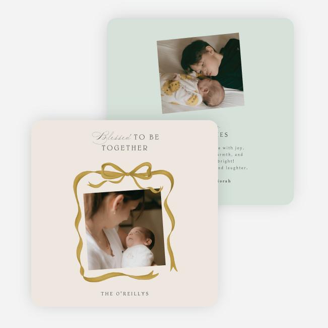 Blissful Bow Holiday Cards and Invitations - Green