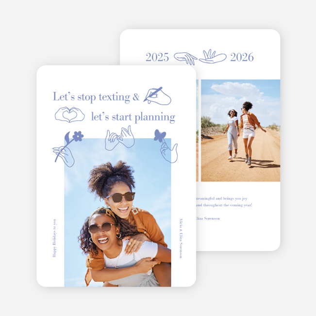 Time to Connect Holiday Cards and Invitations - Blue