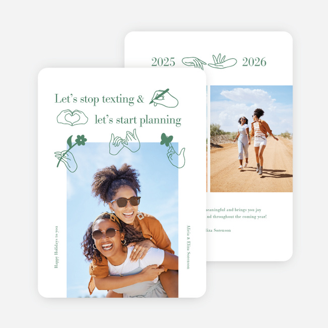 Time to Connect Holiday Cards and Invitations - Green