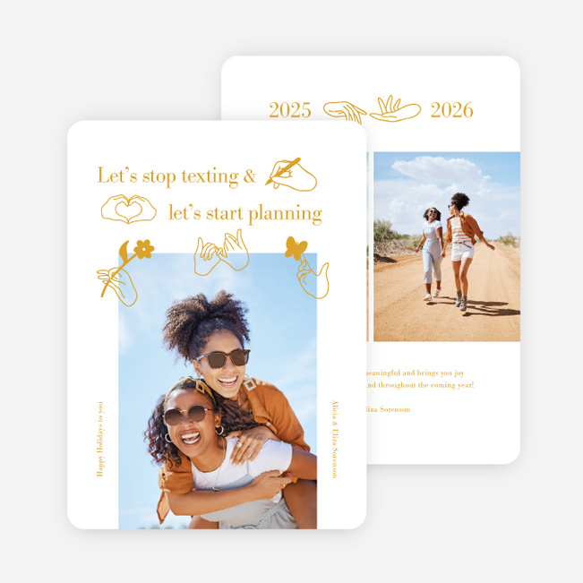 Time to Connect Holiday Cards and Invitations - Yellow