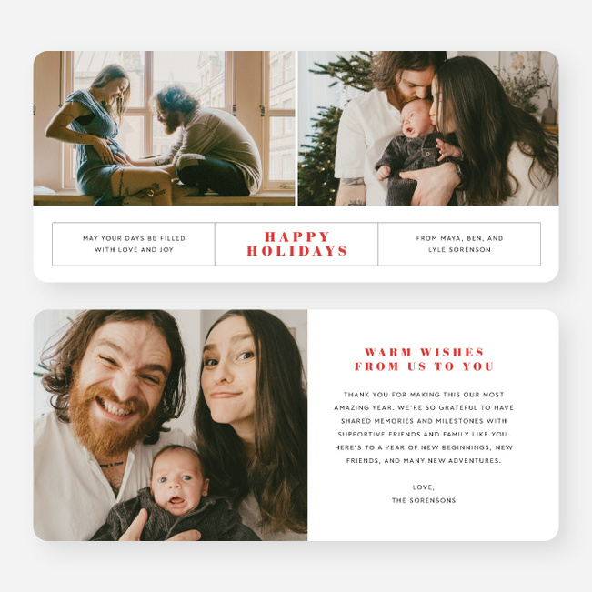 Banner Year Holiday Cards and Invitations - Red