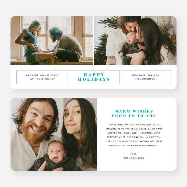 Banner Year Holiday Cards and Invitations - Blue