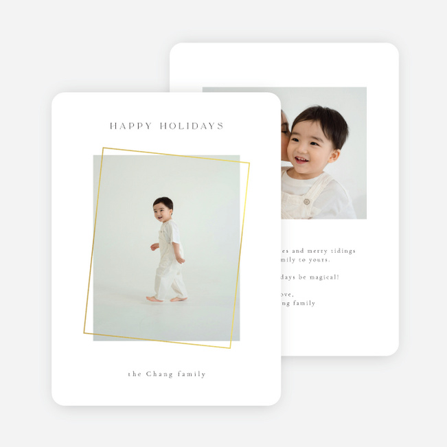 Foil As It Lands Holiday Cards and Invitations - Yellow