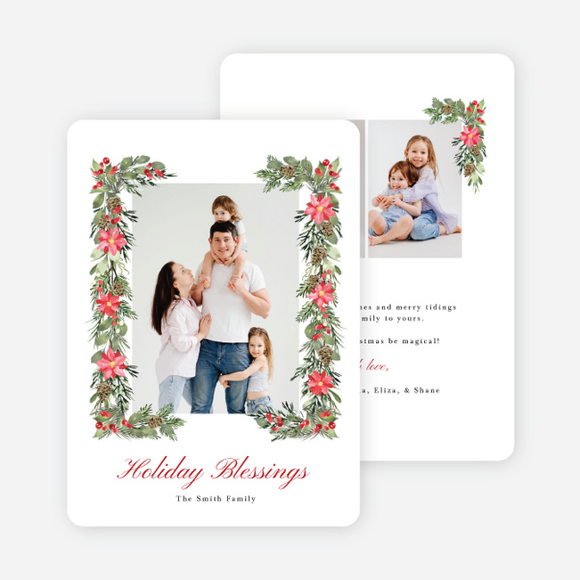 Petals & Pine Holiday Cards and Invitations - Multi