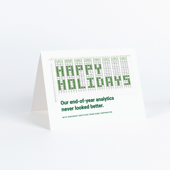 Spirited Spreadsheet Corporate Holiday Cards & Corporate Christmas Cards - Green
