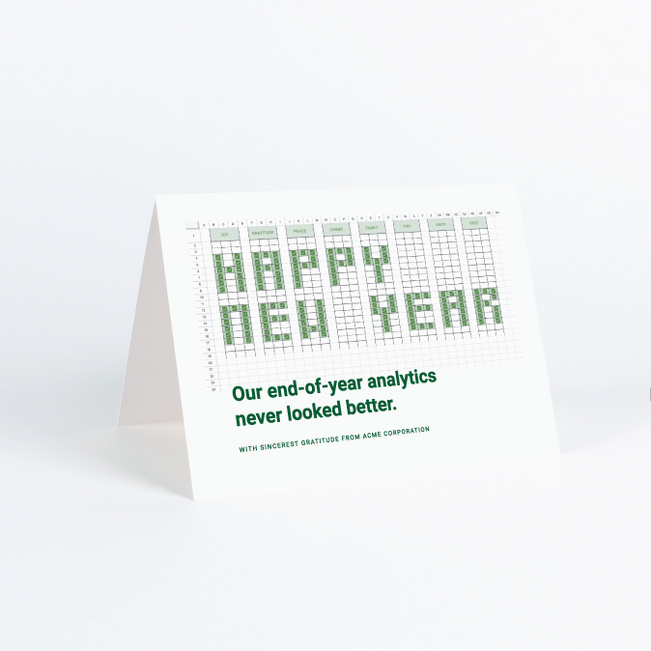 Spirited Spreadsheet Corporate Holiday Cards & Corporate Christmas Cards - Green