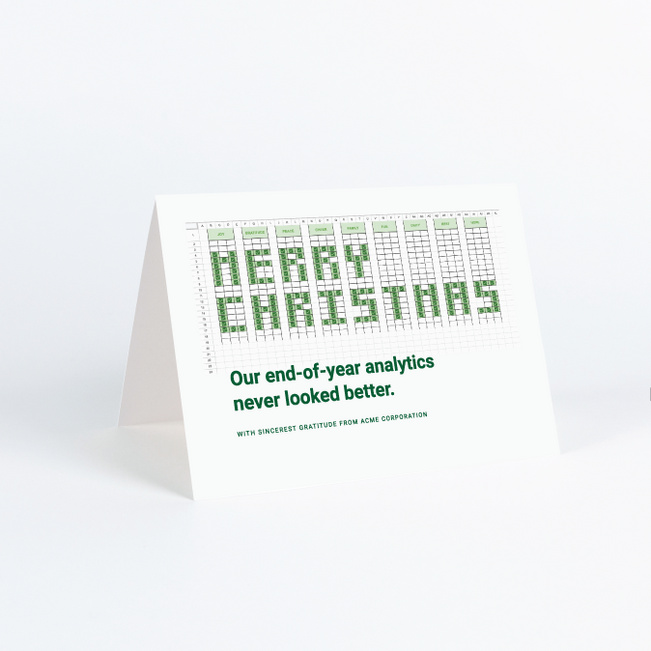 Spirited Spreadsheet Corporate Holiday Cards & Corporate Christmas Cards - Green