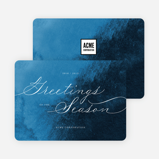 Delicate Script Business and Corporate Holiday Cards - Red