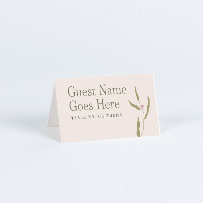 Softly Blooming Wedding Name Cards & Place Cards - Green