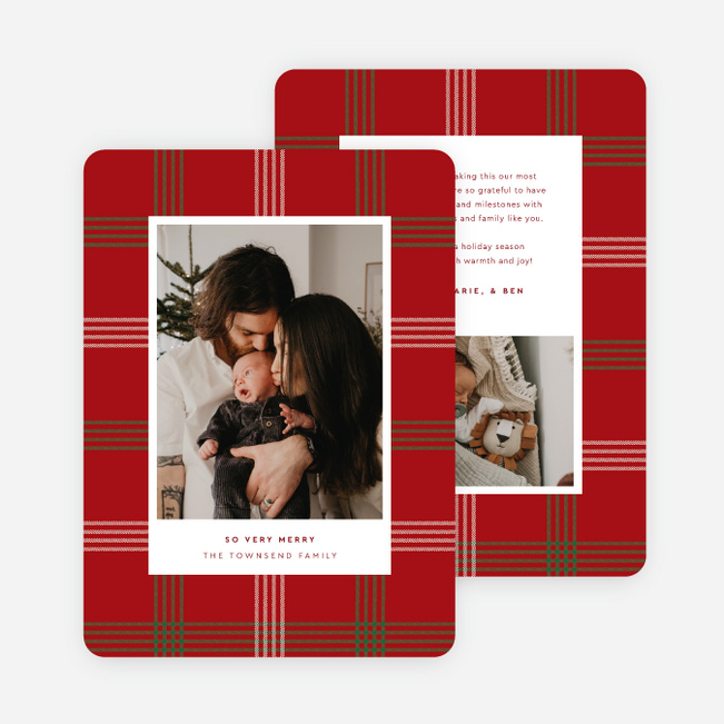 Feeling Plaid-tastic Holiday Cards and Invitations - Red