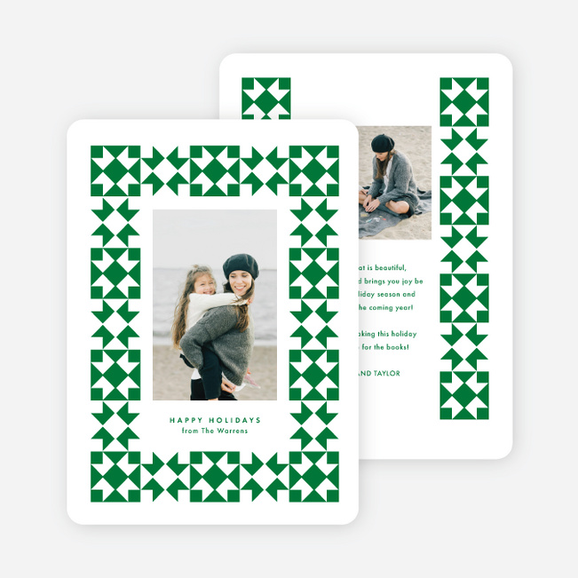 Festive Folks Holiday Cards and Invitations - Green