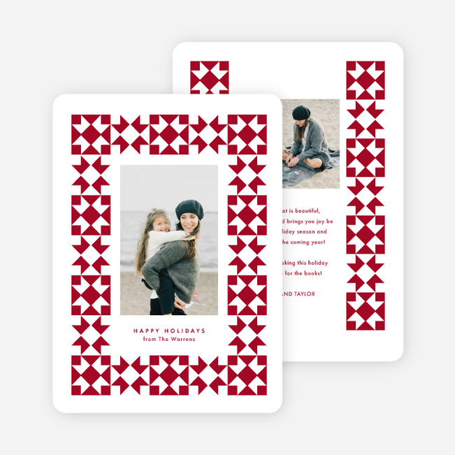 Festive Folks Holiday Cards and Invitations - Red