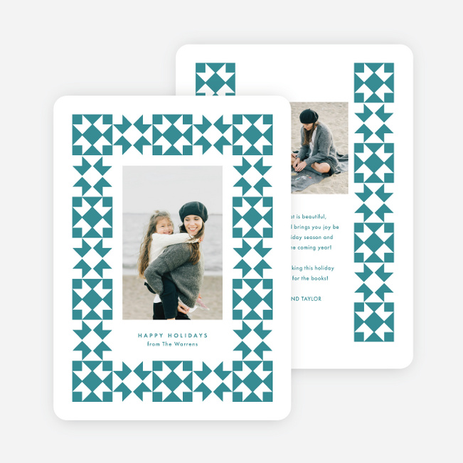 Festive Folks Holiday Cards and Invitations - Blue
