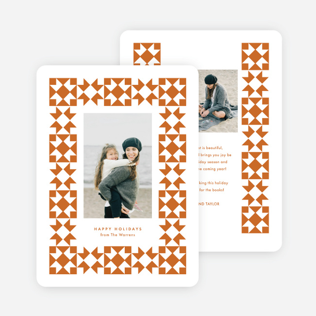Festive Folks Holiday Cards and Invitations - Orange