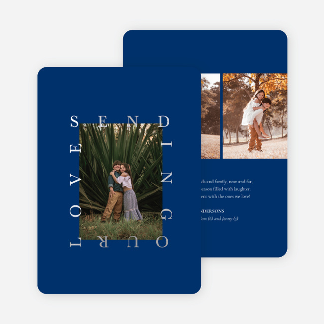 Foil Heartfelt Message Multi Photo Holiday Cards - Gray