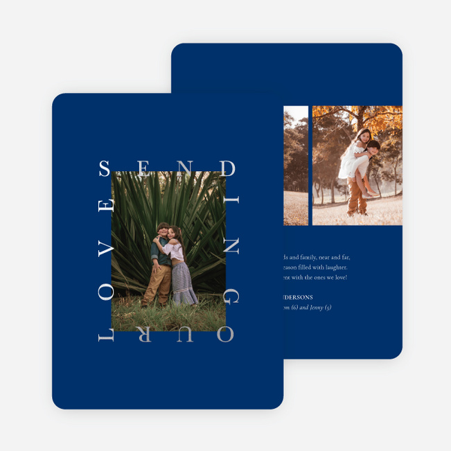 Foil Heartfelt Message Multi Photo Holiday Cards - Gray