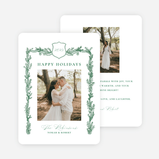 Fresh Eucalyptus Holiday Cards and Invitations - Green