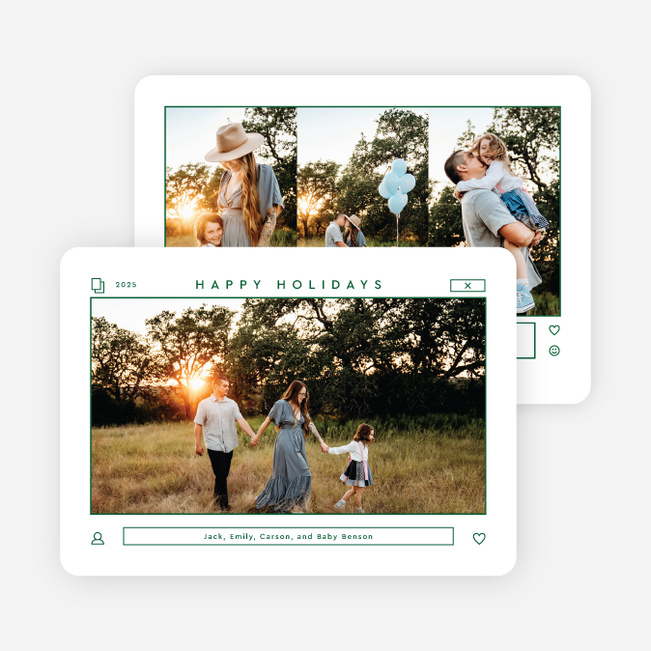 Holidays from Home Holiday Cards and Invitations - Green