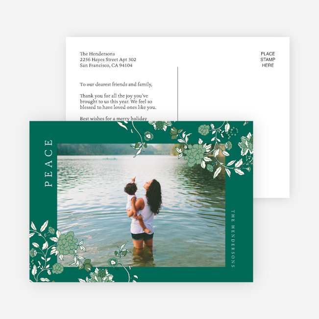 Lush Botanicals Christmas Photo Cards & Holiday Photo Cards - Green