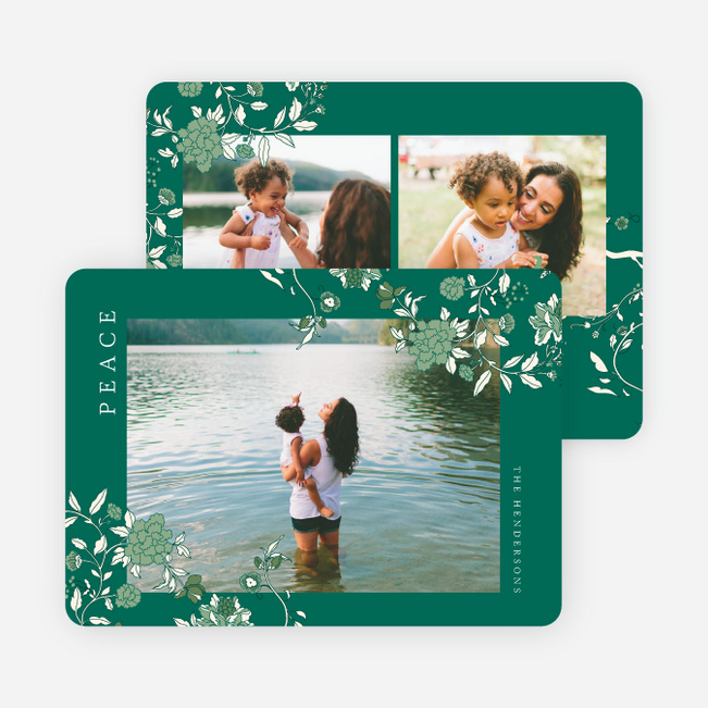Lush Botanicals Multi Photo Holiday Cards - Green