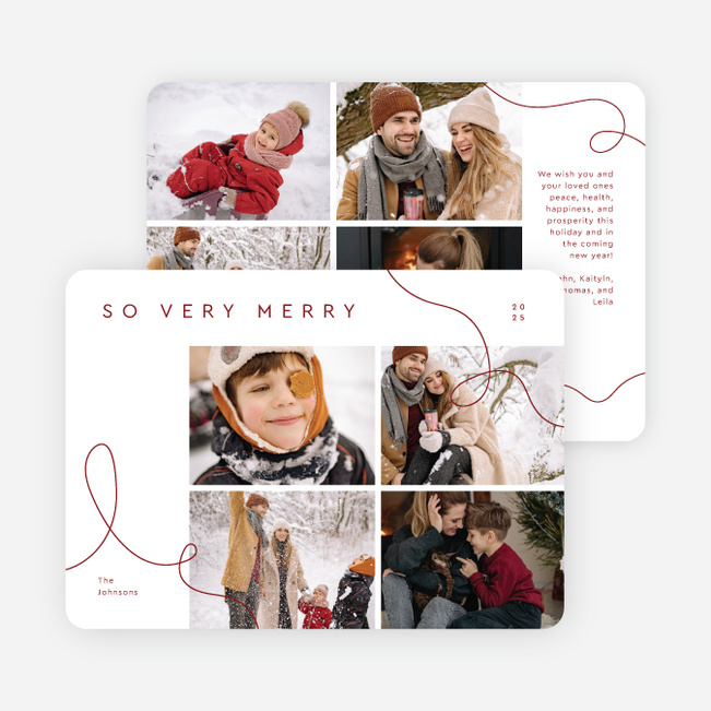 Very Merry Wrapped Christmas Cards - Red