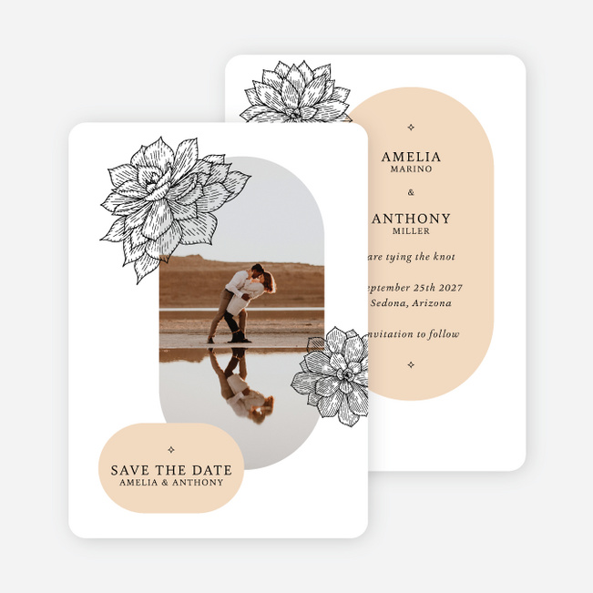Succulent Crush Save the Date Cards - Orange