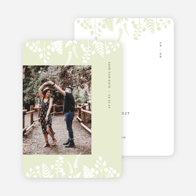Opposites Attract Save the Date Cards - Green