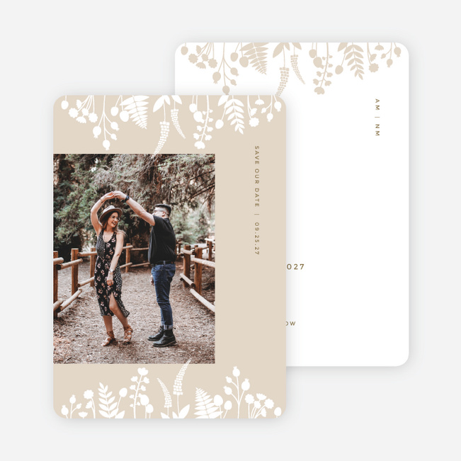 Opposites Attract Save the Date Cards - Brown