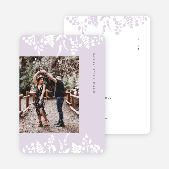 Opposites Attract Save the Date Cards - Purple
