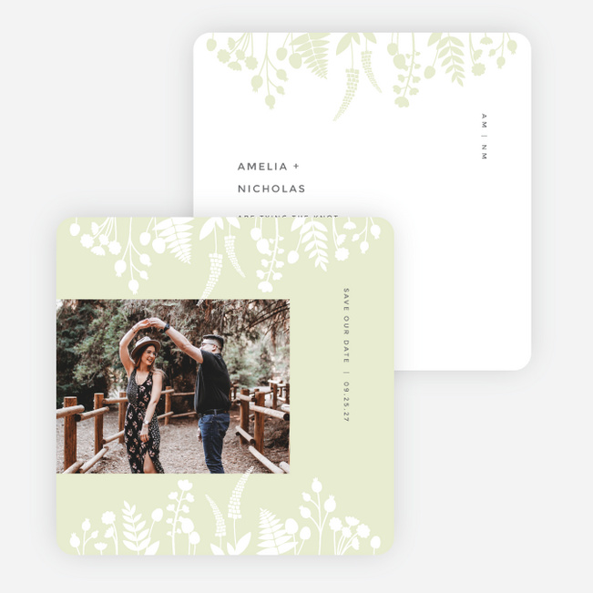 Opposites Attract Save the Date Cards - Green