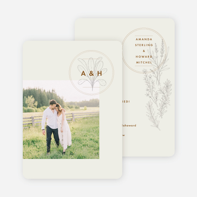Herbal Whispers Save the Date Cards - Beige