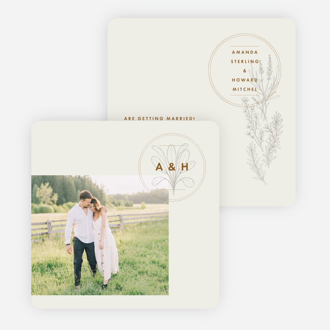 Herbal Whispers Save the Date Cards - Beige