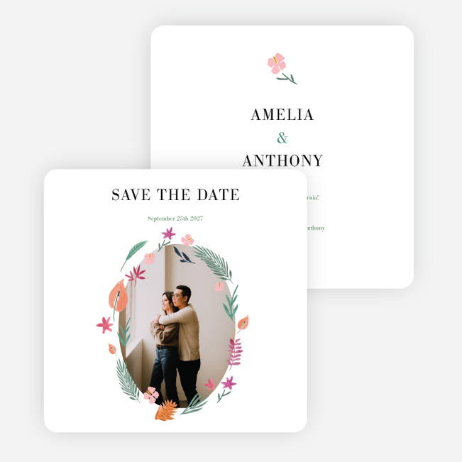 Love In Belize Save the Date Cards - White