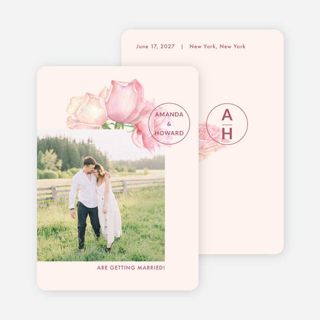 Bohemian Romance Save the Date Cards - Pink
