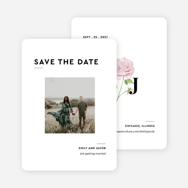 Classically Us Save the Date Cards - White