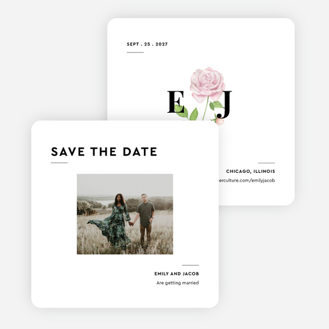 Classically Us Save the Date Cards - White